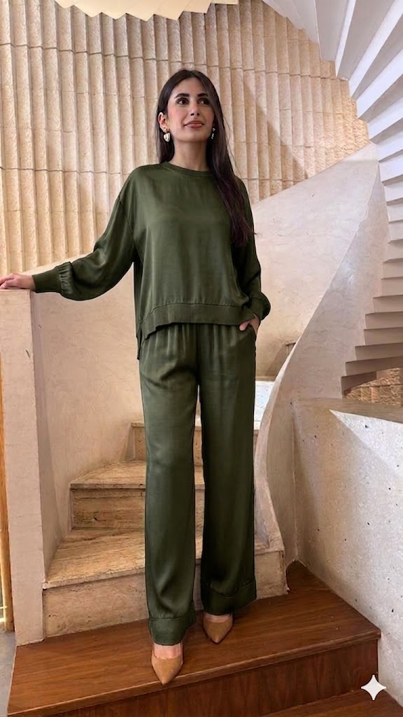 Oversized Satin Top – DB13993VS - Brown Loft