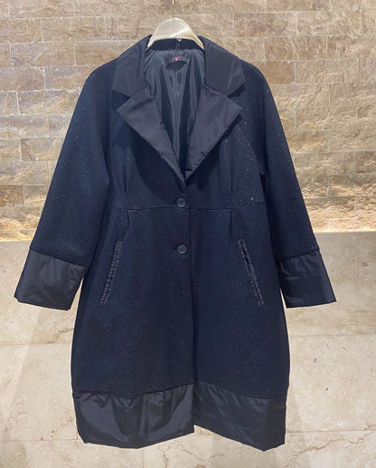 256729999 Shiny Lurex Oversized Coat - Brown Loft