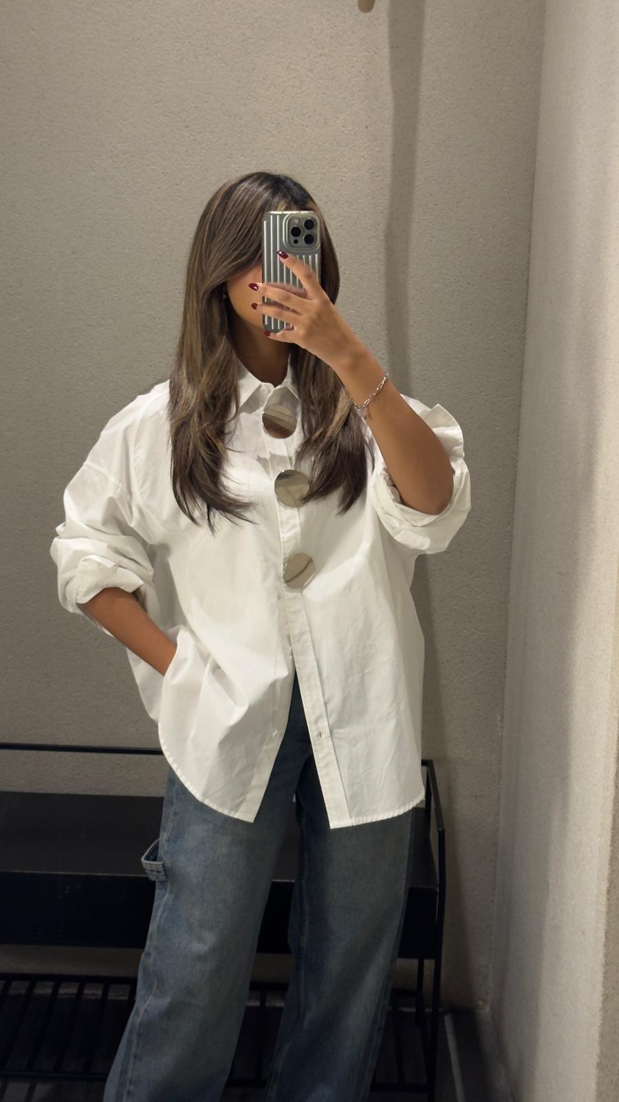 MJ264782 Shirt Collared Oversized Shirt - Brown Loft
