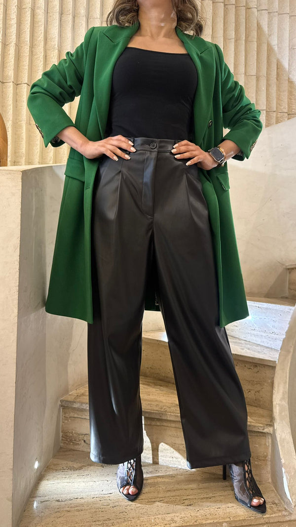 32862 Double Breasted Straight Cut Coat معطف مستقيم الصدر مزدوج القطع