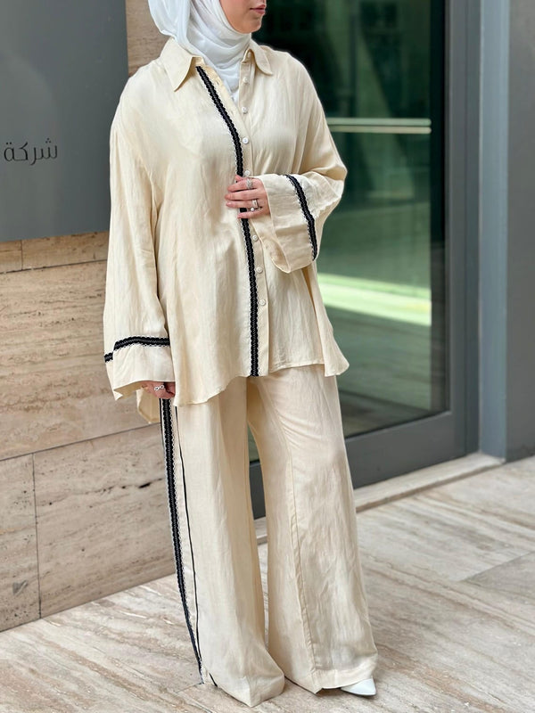 Oversized Linen Long Back Shirt - 8301.3015