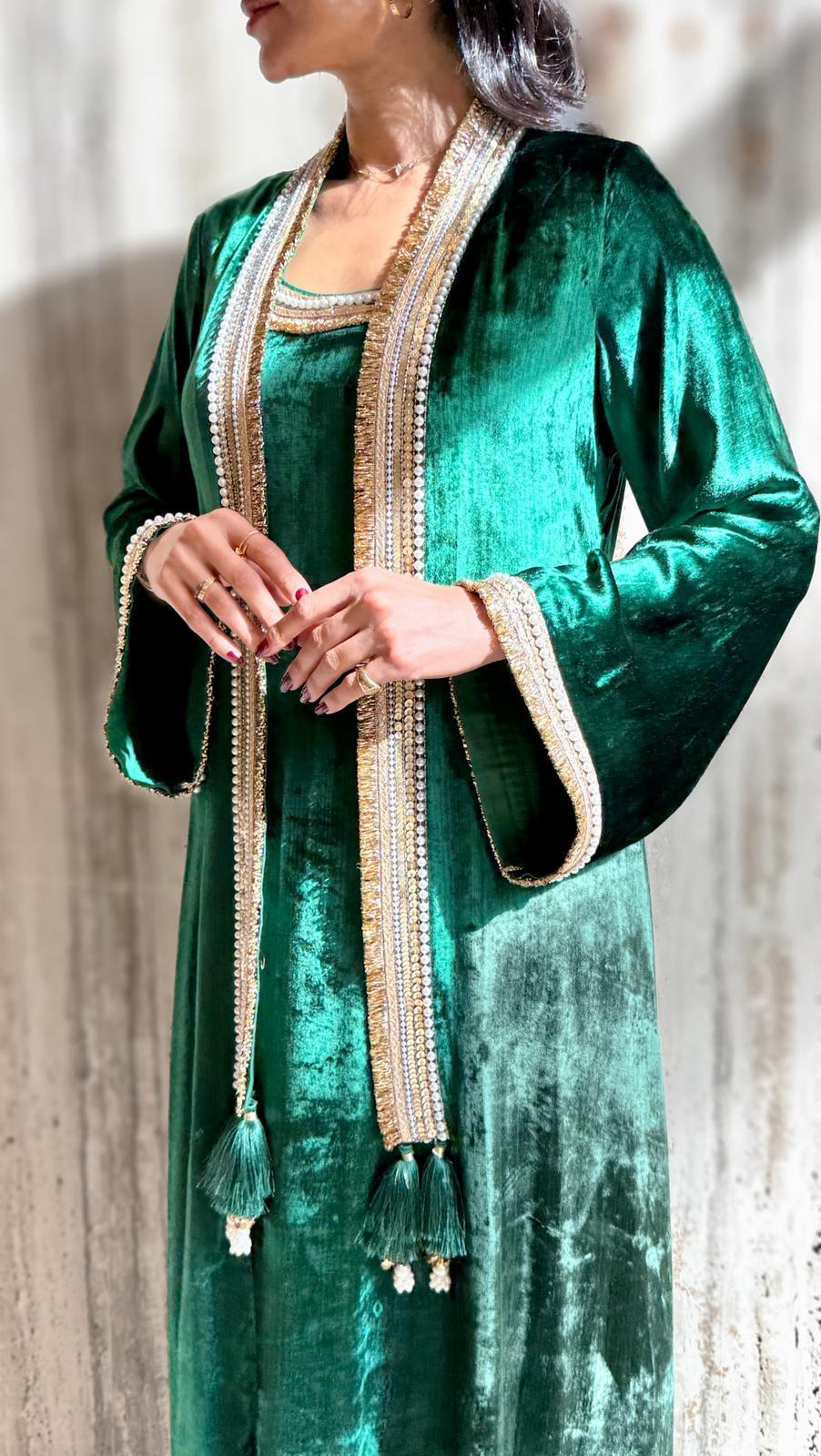 Velvet Pearl Set Dress and Cardigan - Brown Loft