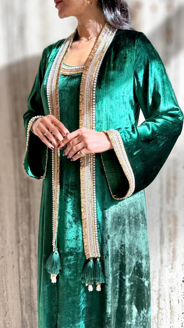 Velvet Pearl Set Dress and Cardigan