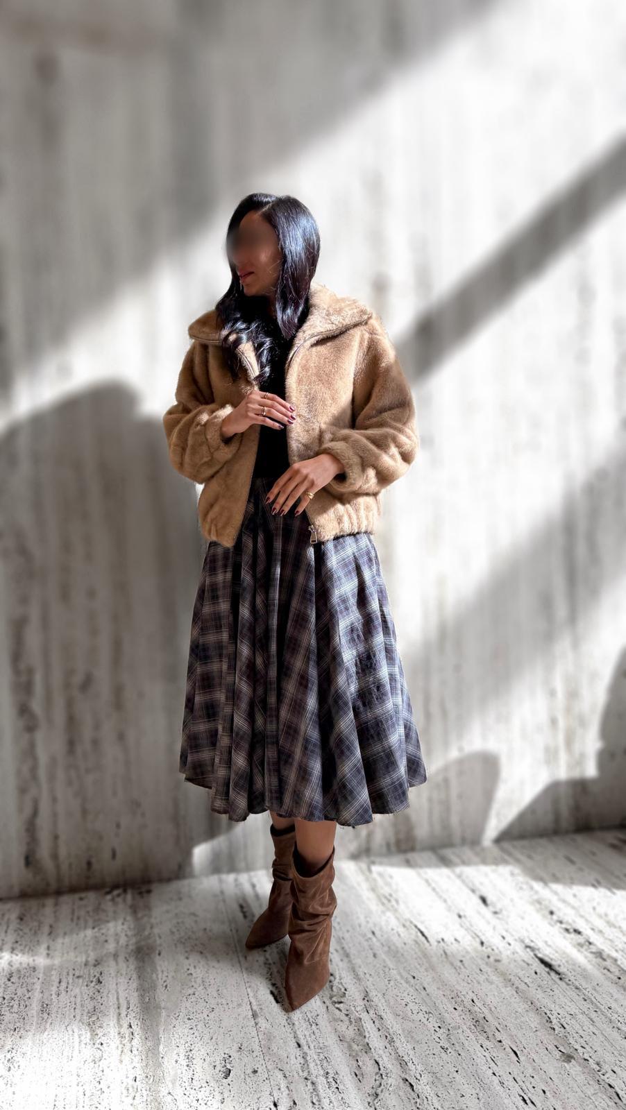 Alba Oversized Faux Fur Jacket - Brown Loft