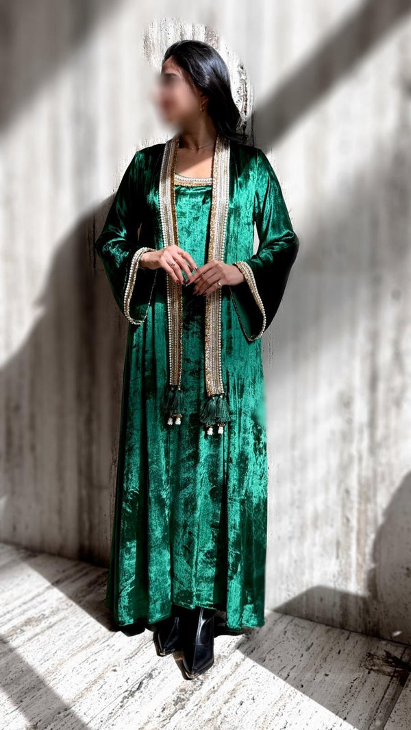 Velvet Pearl Set Dress and Cardigan