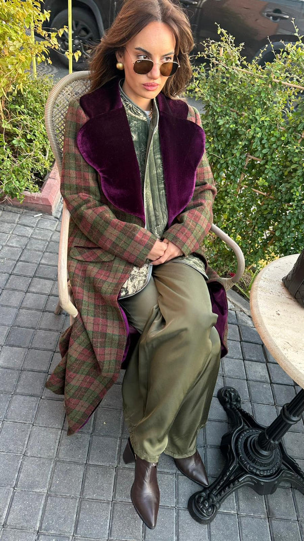 Harchesa معطف منقوش بياقة