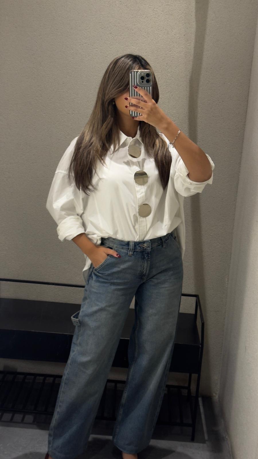 MJ264782 Shirt Collared Oversized Shirt - Brown Loft