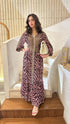 M05V144ROS Printed Chiffon Dress - Brown Loft