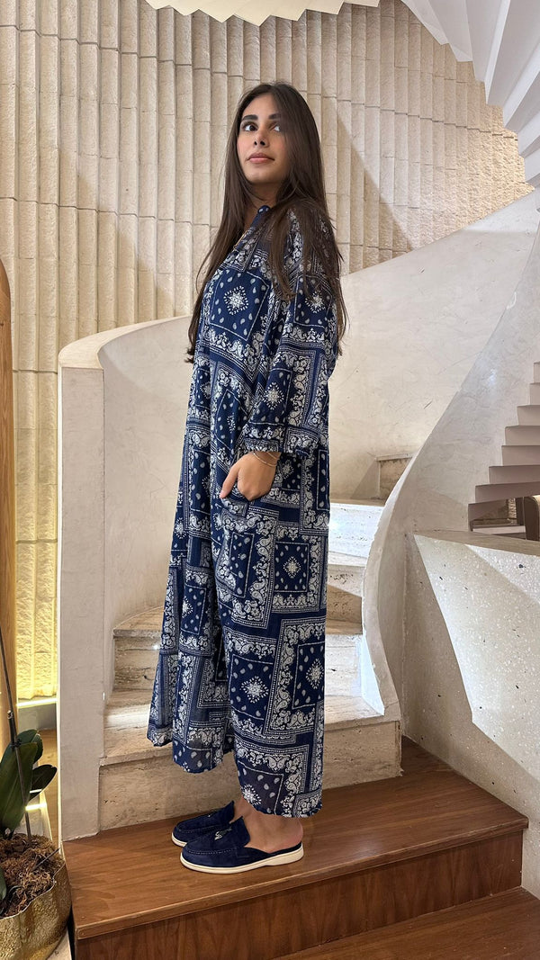 66954 Bandana فستان كبير الحجم بطبعة باندانا