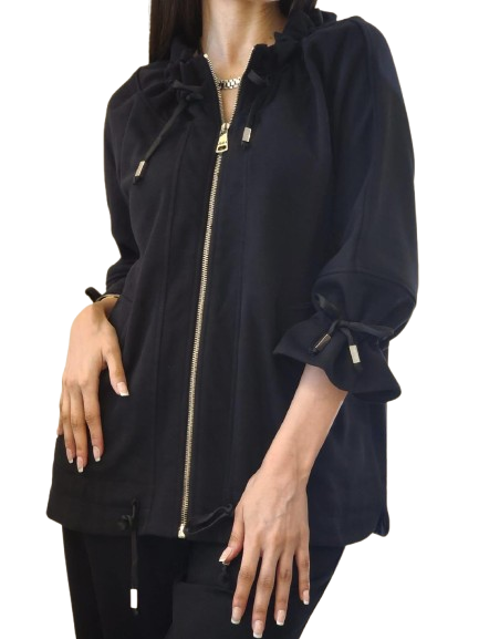 JPE24FP073 Drawstring Collared Jacket سترة بياقة برباط