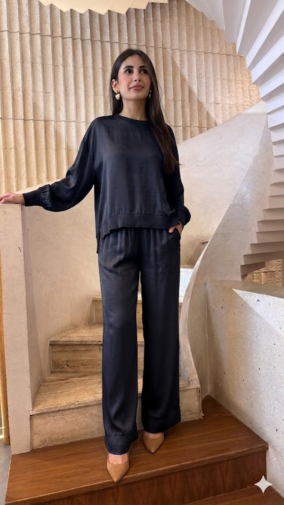 Oversized Satin Top – DB13993VS - Brown Loft