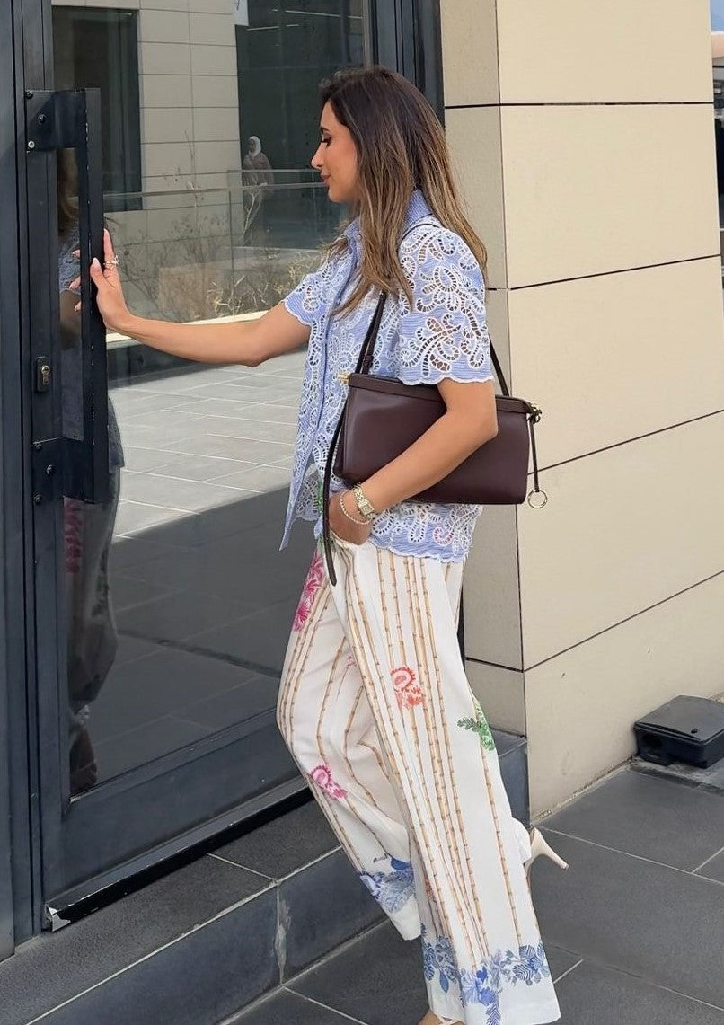 33652 Wide Leg Tropical Prints Pant