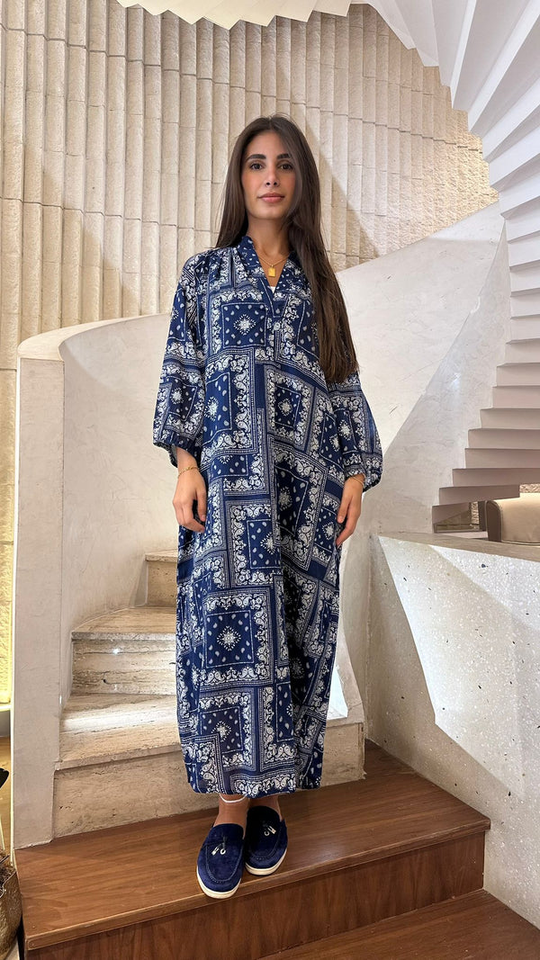 66954 Bandana فستان كبير الحجم بطبعة باندانا