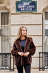 Selena - Faux Fur Hooded Coat - Brown Loft