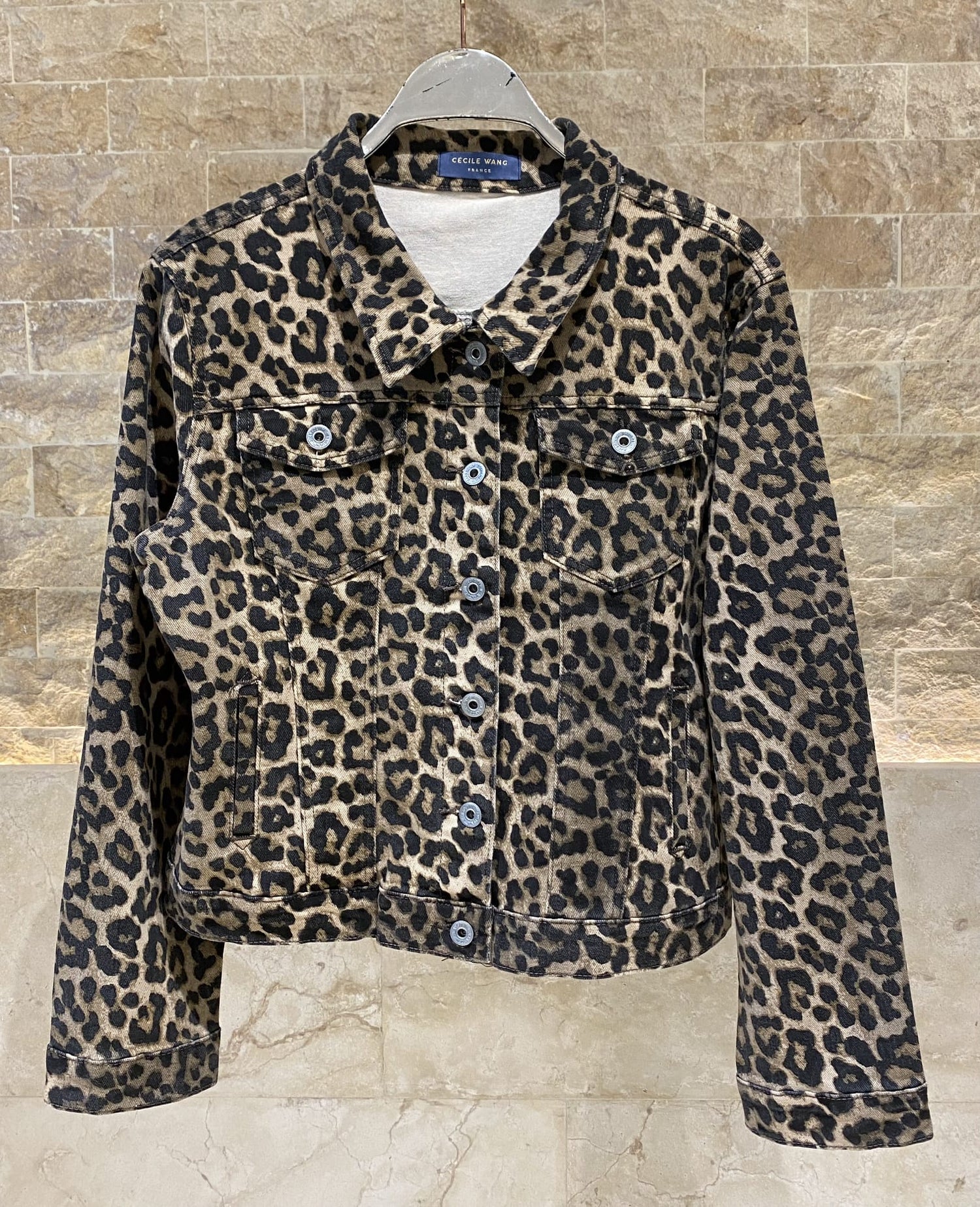 SD8065 Leopard Print Short Jacket - Brown Loft