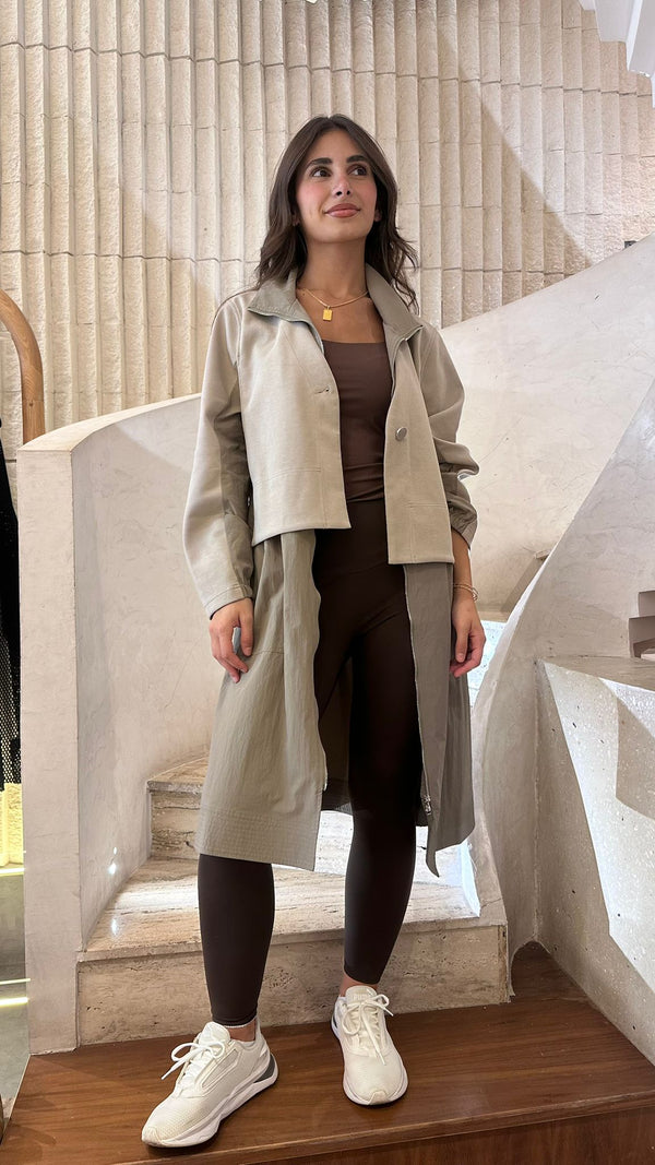 25AW-3079  Two Tone Dress فستان ذو لونين