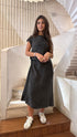 25S-3049 Round Neck Sleeveless Lyocell Dress - Brown Loft