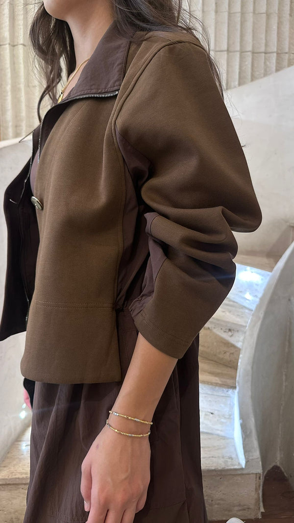 25AW-3079  Two Tone Dress فستان ذو لونين