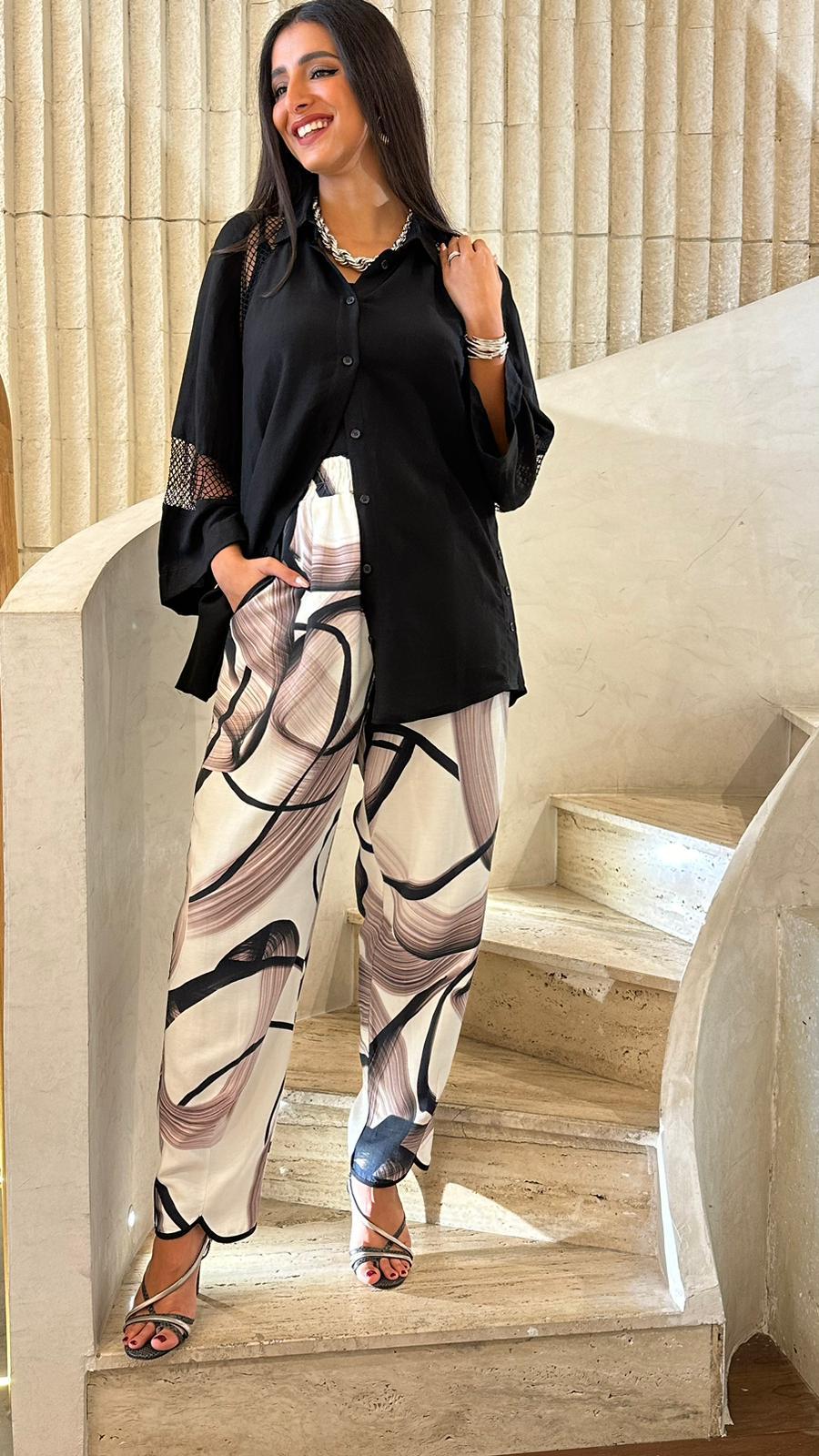 43-5029 Patterned Printed Pants