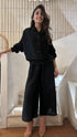 Culottes Pant Wide Leg Plisse Pants - Brown Loft