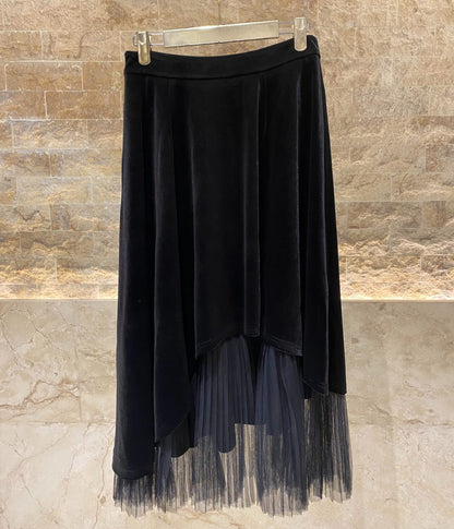 Q37516 Asymmetrical Velvet Skirt
