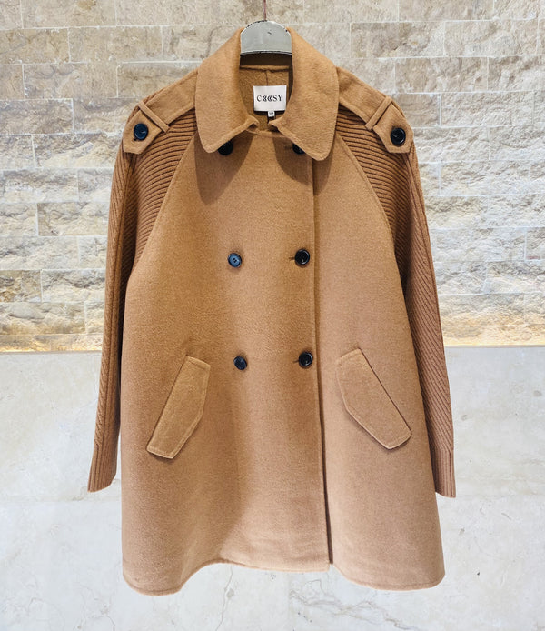 Venezia معطف من مزيج الصوف مزدوج الصدر