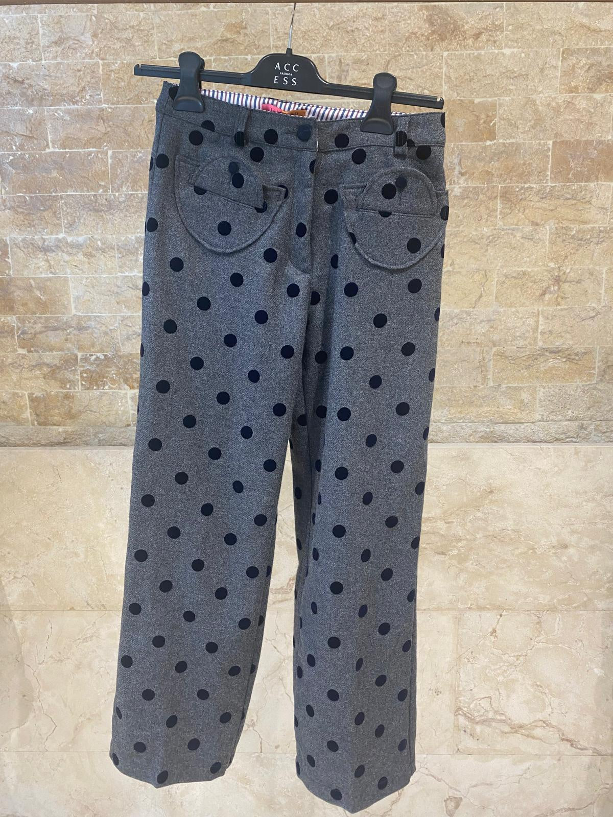 Polka Dot Suit Trousers With Pocket Details 33812