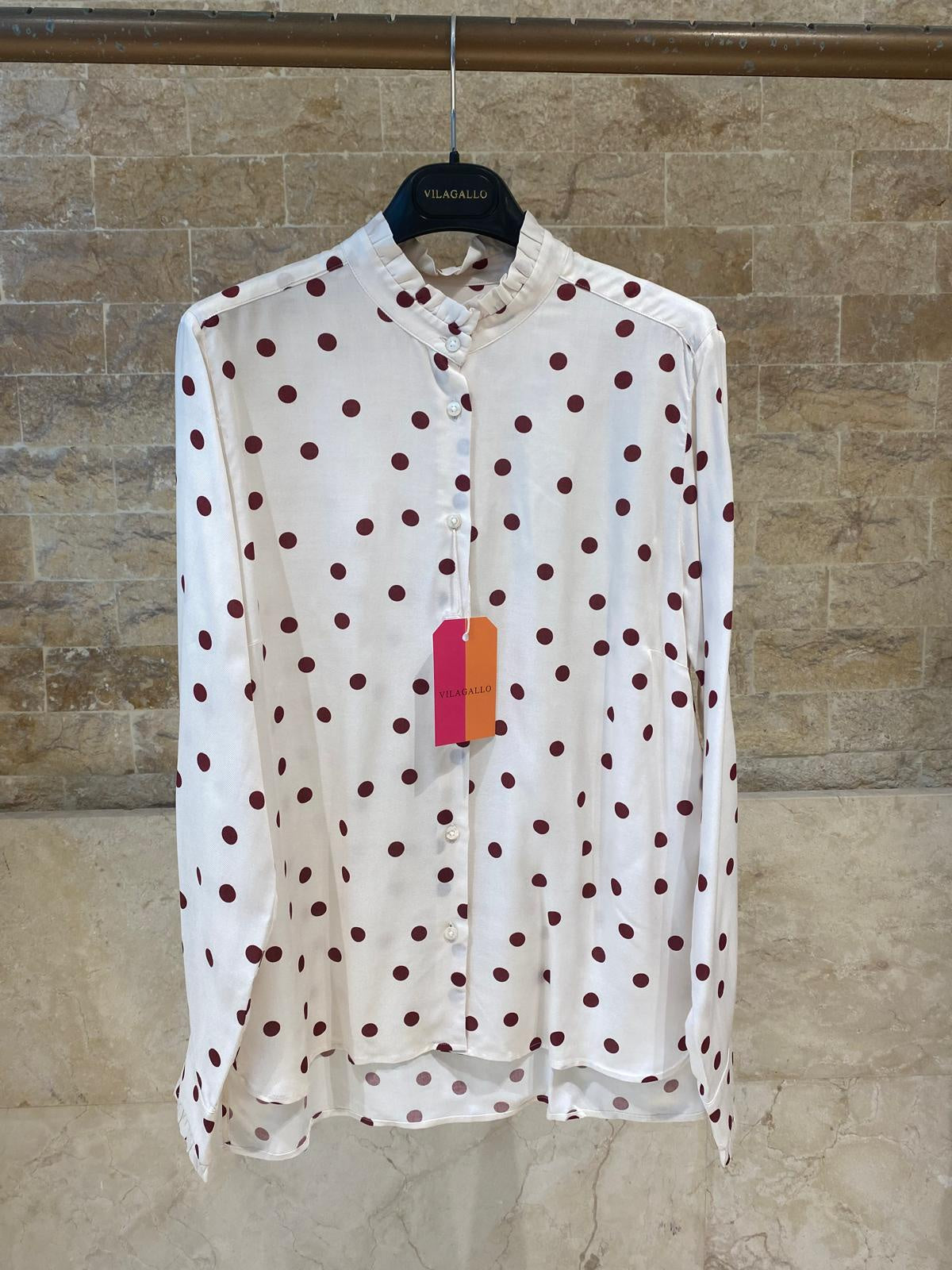 White Shirt With Red Polka Dots 34163