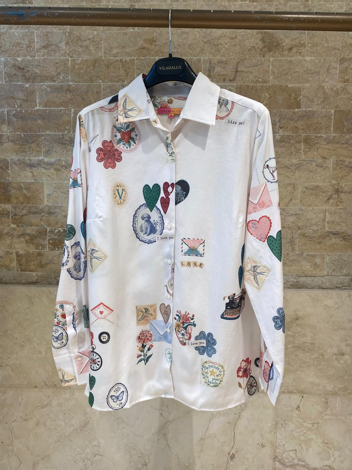 Multicolor Love Print Shirt 33920