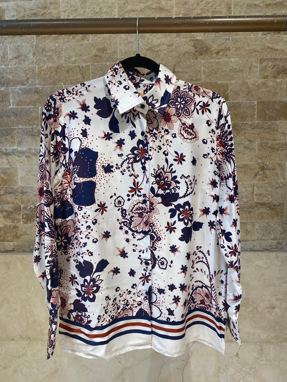 Star Flower Print Shirt – Ecru 33993