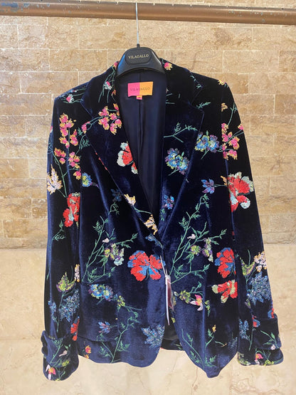 Sequined Floral Navy Jacket 34015