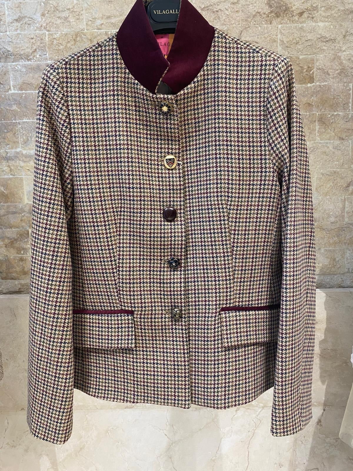 Burgundy Houndstooth Jacket 33903