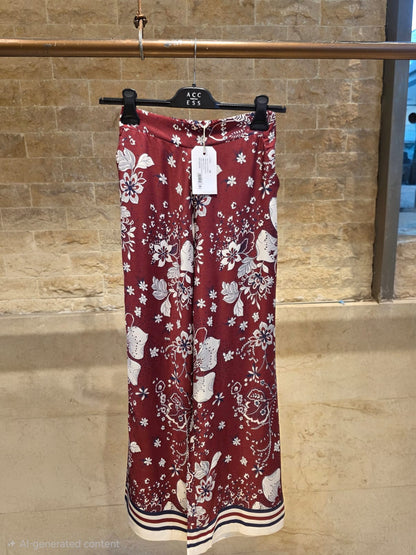 Burgundy Star Flower Trousers 33994
