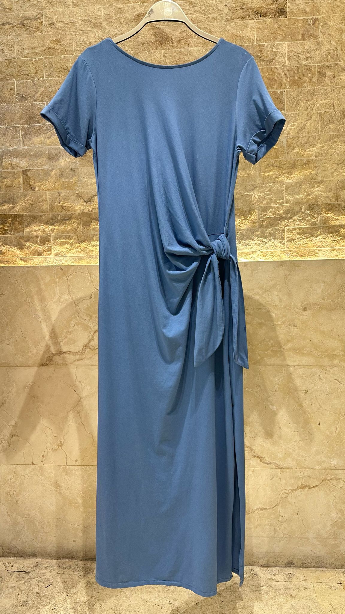 Cotton Dress with Round Neckline - TDM23525 - Brown Loft