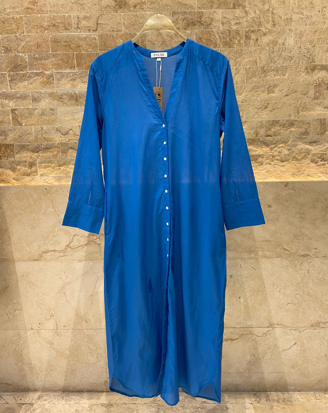 67075 Bright Blue Maxi Tunic Dress - Brown Loft