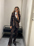 32634/32647 Brown Velvet Sequin Embellished Jacket and Straight Leg Pants - Brown Loft