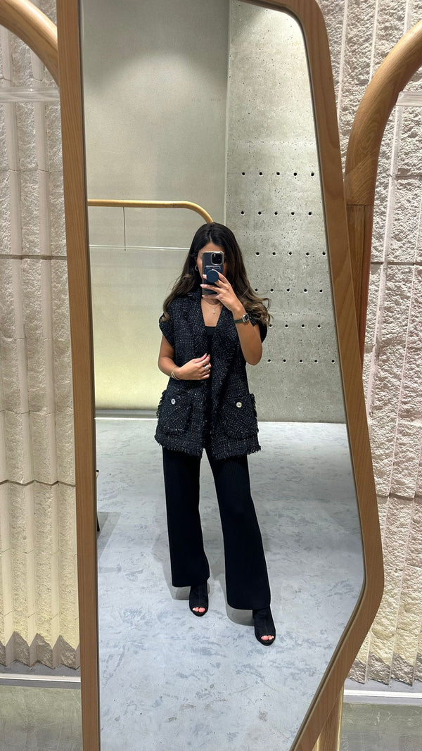 COBEC2002 Lurex Tweed Oversized Jacket سترة لوركس تويد كبيرة الحجم