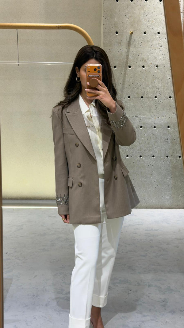 54-1009 Pinstriped Jacket سترة مخططة