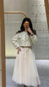 08077 Long Tulle Skirt - Brown Loft