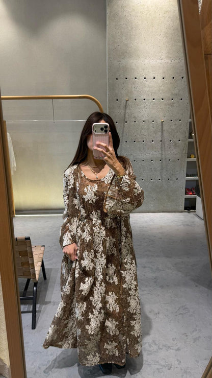 Floral Fishnet Long Cardigan – Marta