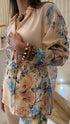 Dorine Floral Print Semi Sheer Shirt قميص شبه شفاف بطبعة زهور - Brown Loft