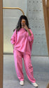 371720/6372 Oversized Sweatshirt and Pants سويت شيرت وبنطال واسعان - Brown Loft