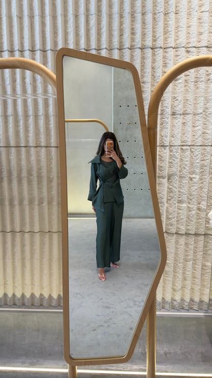 26SS-BC7051 High Waisted Wide Leg Pants - Brown Loft