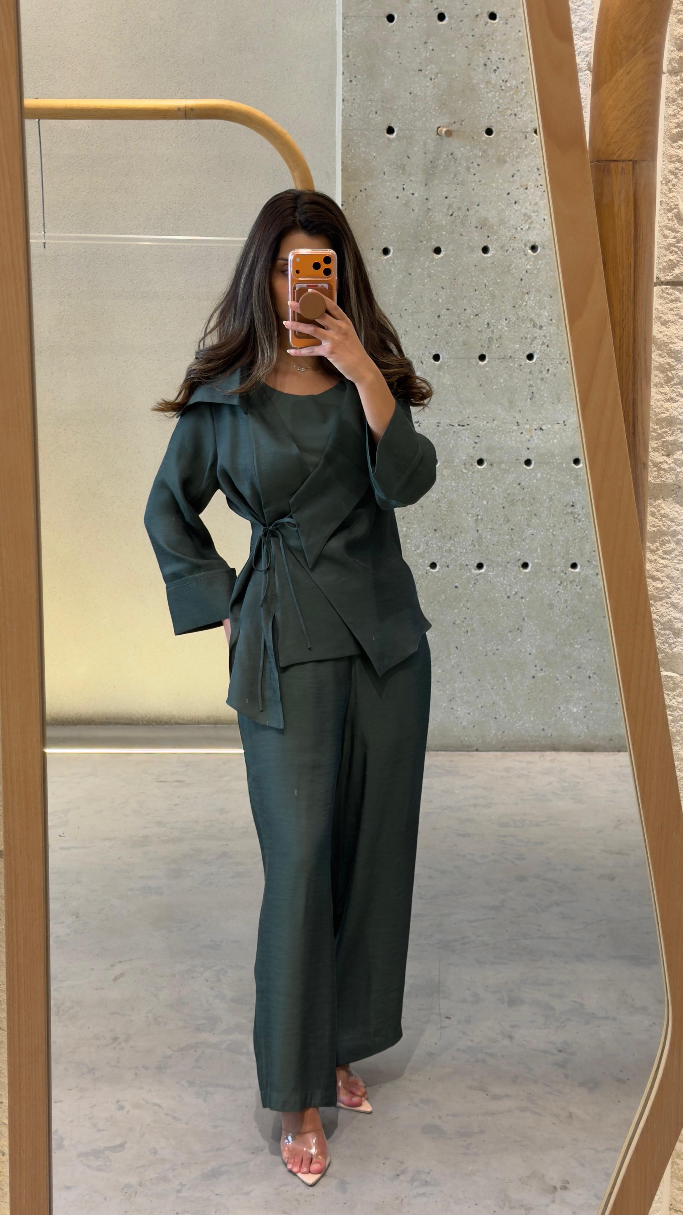 26SS-BC7051 High Waisted Wide Leg Pants - Brown Loft