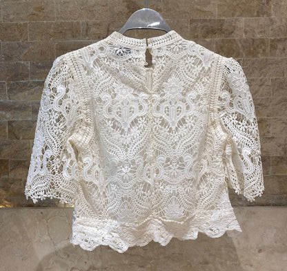 Cropped Floral Lace Top 80973