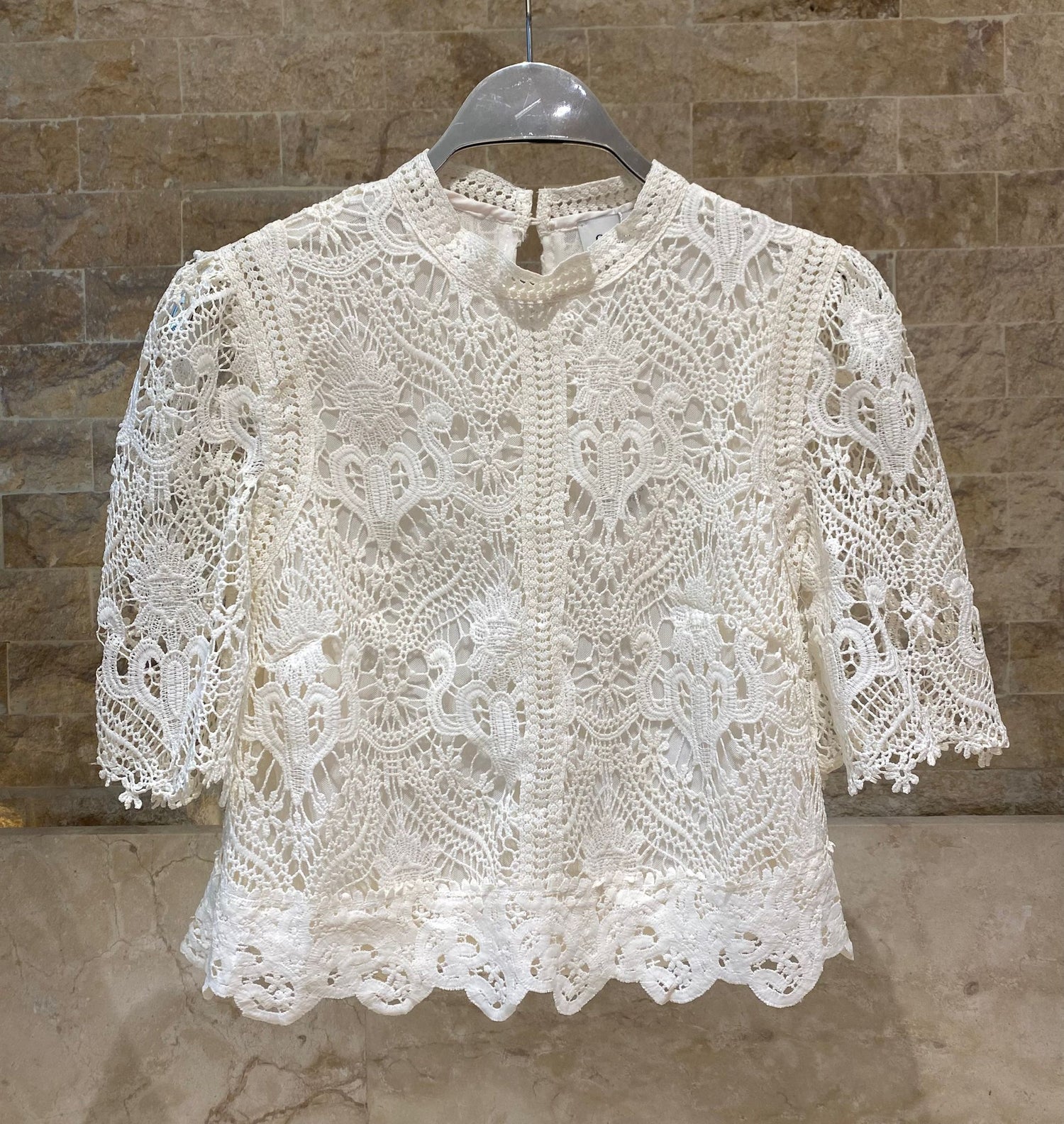 Cropped Floral Lace Top 80973