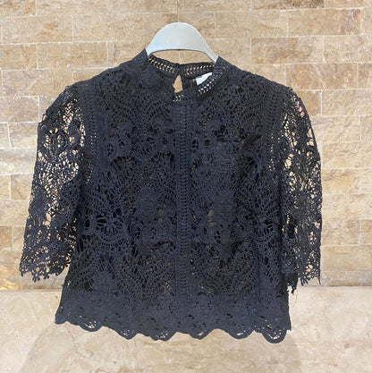 Cropped Floral Lace Top 80973