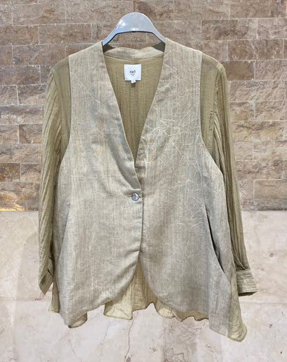 26S-5089/8090 Waistcoat Jacket and Pants - Brown Loft