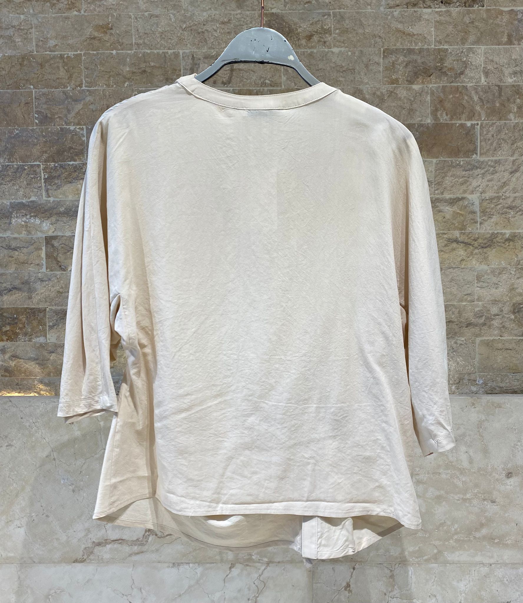 26S-1029 Asymmetric Buttoned Top - Brown Loft