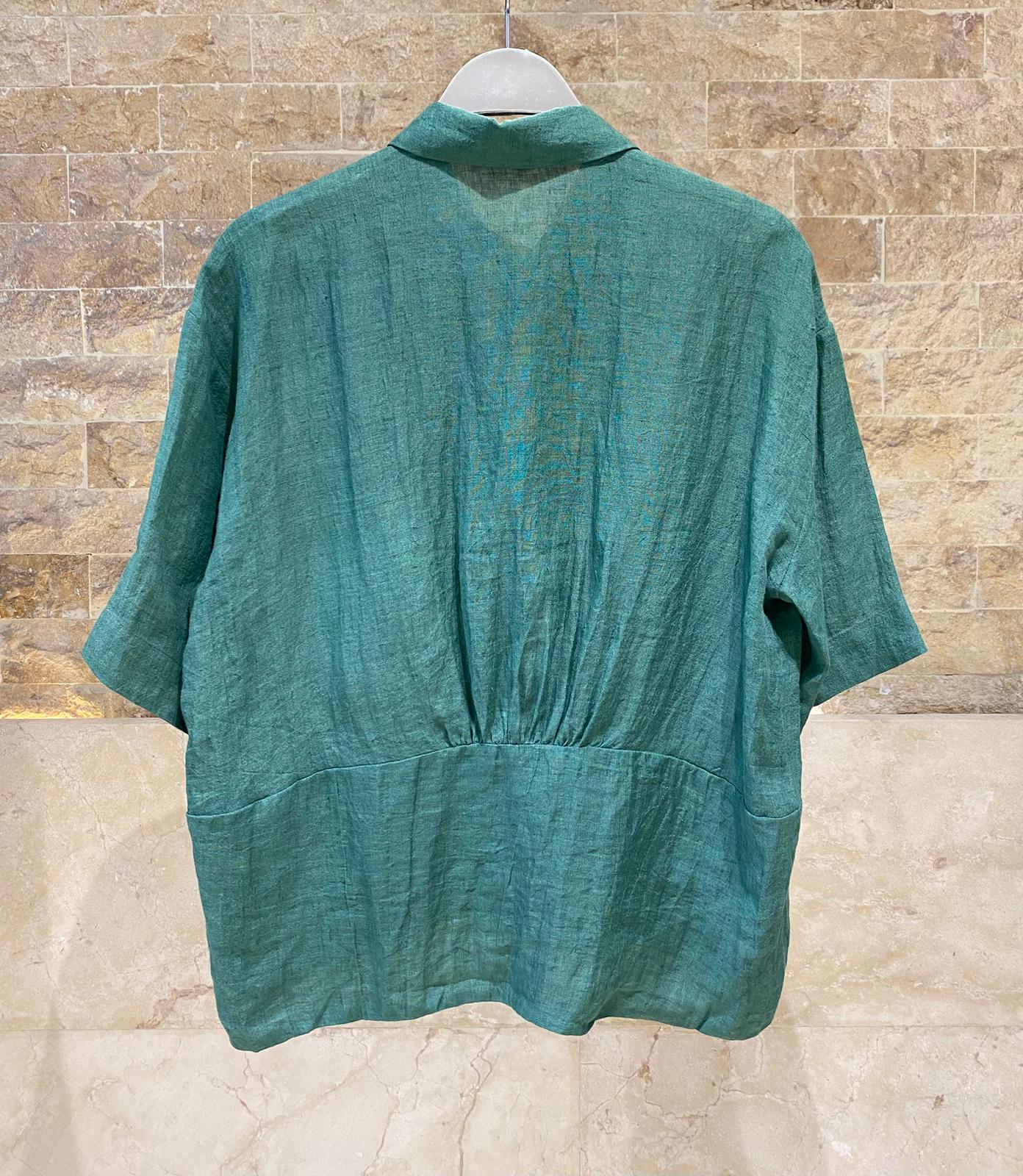 26S-1006/8010 Two Tone Linen Shirt and Pants - Brown Loft